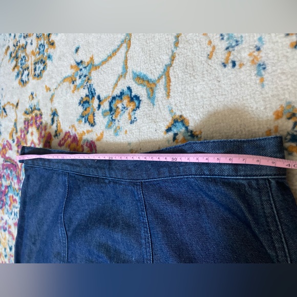 L.L. Bean Jean Skirt Blue a line long 12P classic fit - Picture 5 of 6